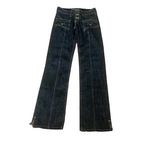 vintage grunge dehoghton low rise flare jeans with skull buttons